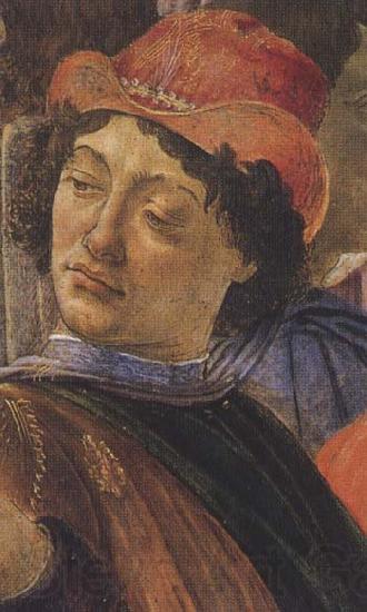Sandro Botticelli Personage wearing a green mantle third in the group on the left Spain oil painting art